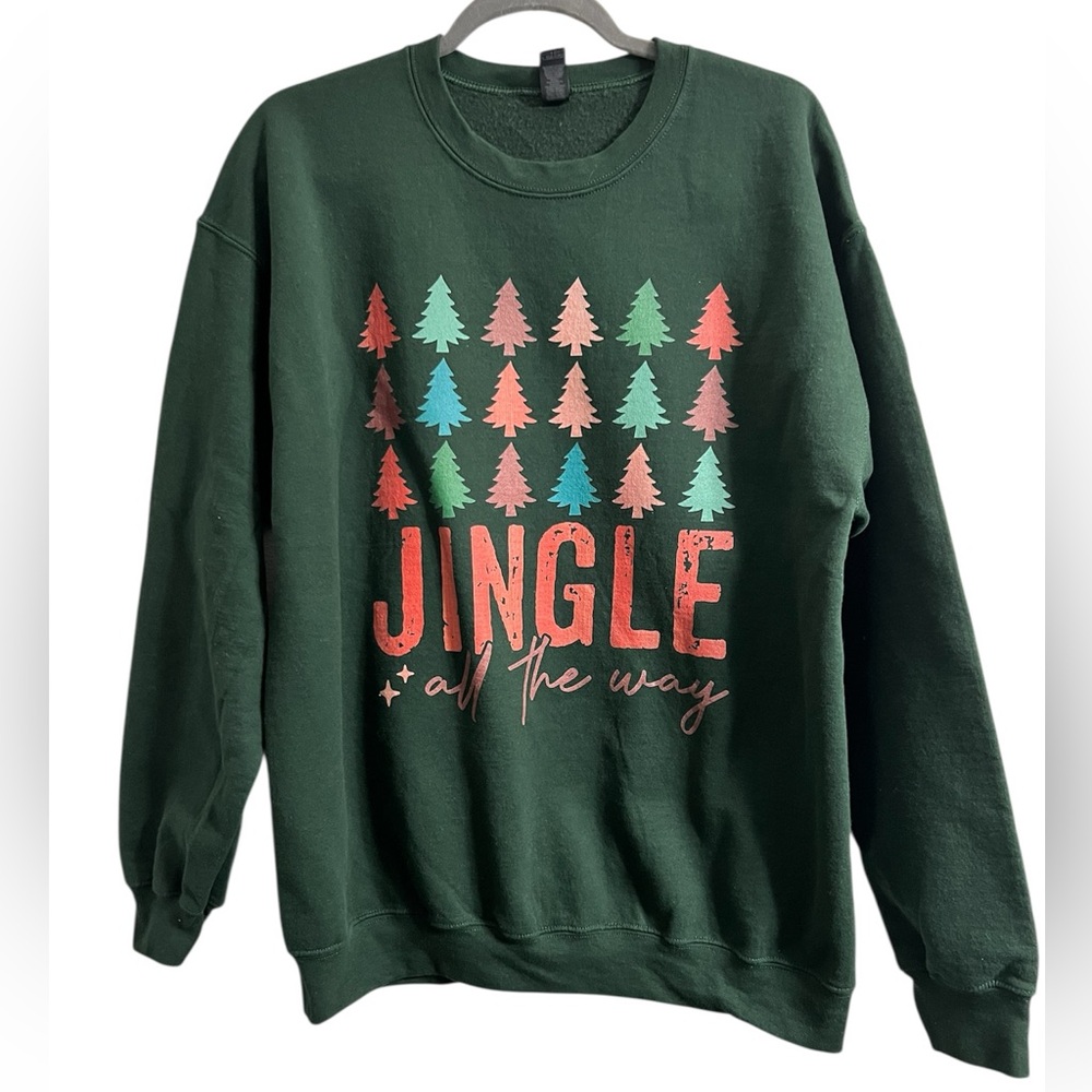 Jingle All the Way Christmas Tree Graphic Crewneck Sweatshirt
